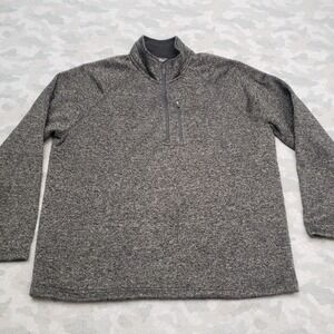 Eddie Bauer Sweatshirt Mens 2XL Gray Quarter Zip Long Sleeve